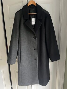 Lane Bryant two tone herringbone wool blend winter coat NWT size 20